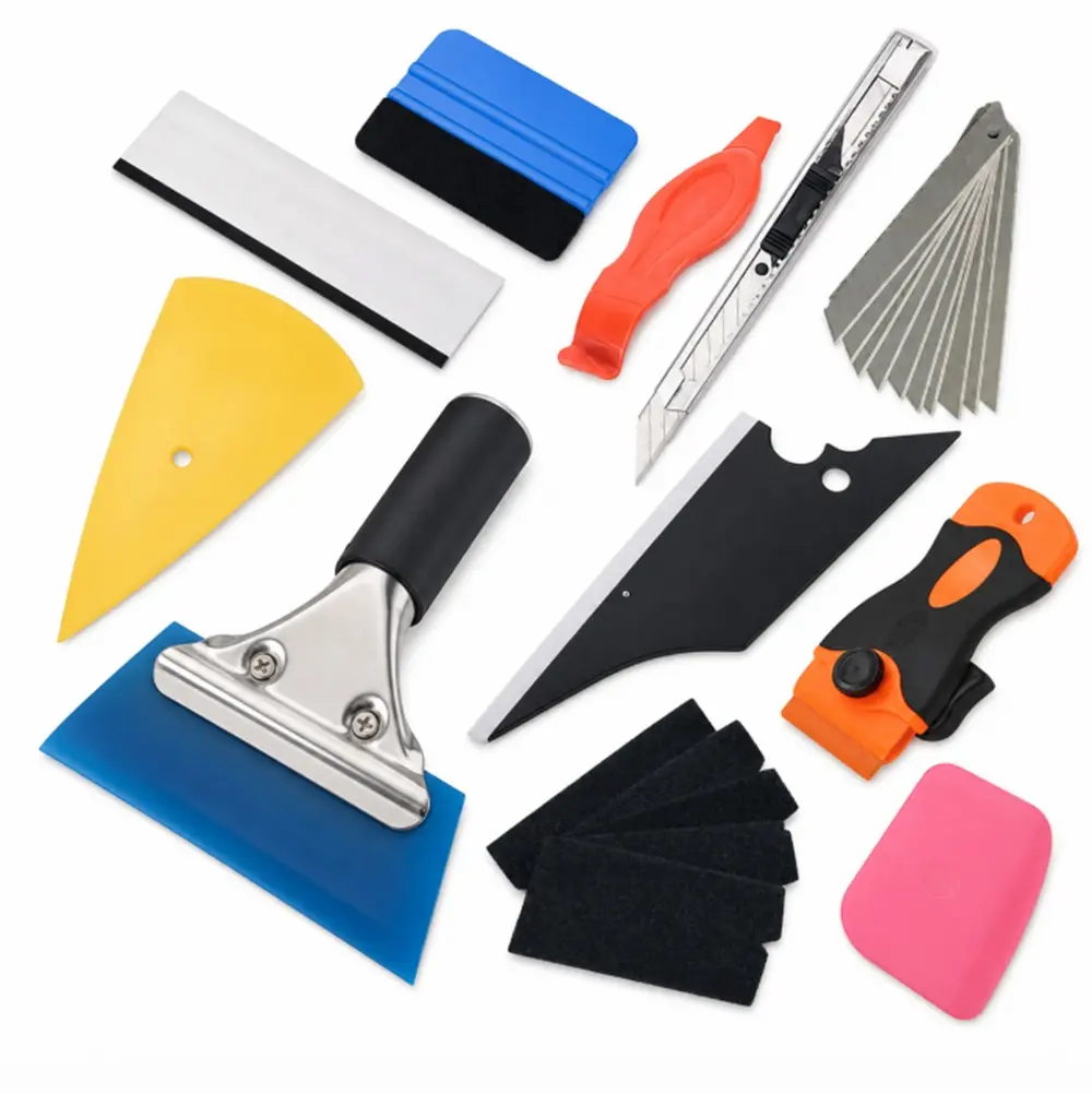 TIKA Window Tint Tools Kit with Scraper and Squeegee for Car Film, Decal and Vinyl Wrap Installation