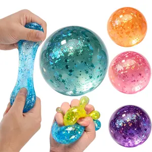 6cm Iridescent Soft Squishy Ball, Sleek Iridescent Style Durable TPR with Bouncy, Calming Squeeze for Stress Relief Fidget During Daily Breaks, Stress Relieving Item, Stress Relief Gadgets-MM