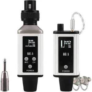 UHF  In Ear  System with Pro Earphone, Metal  IEM System, 16 Adjustable , Portable Rechargeable Transmitter and bodypack Receiver for Studio, Band, Live Performance