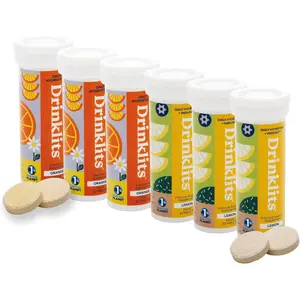 Drinklits Orange Electrolyte Hydration & Lemon Immunity Tablets (6) Tube Combo Pack | Great Taste – Gluten Free – Daily Use | 60 Servings (10 Tablets Per Tube)