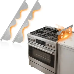 Stainless Steel Stove Gap Covers 4pcs, Adjustable Kitchen Gap Filler, 13.8"–27.5", Durable & Easy Installation, Perfect Fit for Various Appliances