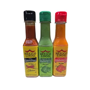Mexico Lindo Salsa de chile Habanero (Hot sauce Habanero) Red Green or Chile de árbol net wt 5-oz (150ml