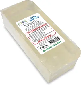 Primal Elements Clear Soap Base - Moisturizing Melt and Pour Glycerin Soap Base for Crafting and Soap Making, Vegan, Cruelty Free, Easy to Cut, Unscented - 5 Pound