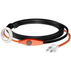 VEVOR Pipe Heating Cable, 3FT 7W/FT Heat Tape for Pipes with Built-in Thermostat, Water Pipe Heat Cable Protects PVC Hose, Metal and Plastic Pipe from Freezing