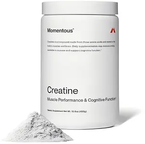Momentous Creatine Monohydrate Powder - Creapure Creatine Powder - Supports Strength, Lean Muscle, & Recovery for Men & Women - NSF Certified for Sport - 5 g per Serving - 90 Servings Healthcare Supplement Fitness Dietary Edible Protein