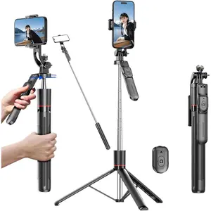 Gimbal Stabilizer - Master Every Move, 67" Anti-Shake 360? Panoramic & 240? Tilt -in- Gimbal Stabilizer for  Android, 2kg Load-Bearing, 10m Remote Control, Extendable 300mm-1708mm