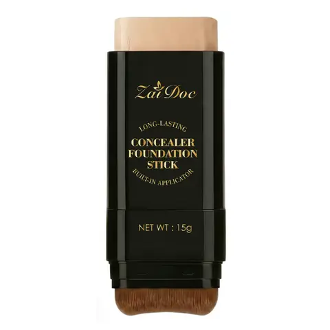 2-in-1 Foundation & Concealer Stickwith Built-in Brush - HighCoverage, Long-LastingWear, Quick Makeup for Busy Users,No PowderBuildup Cosmetic