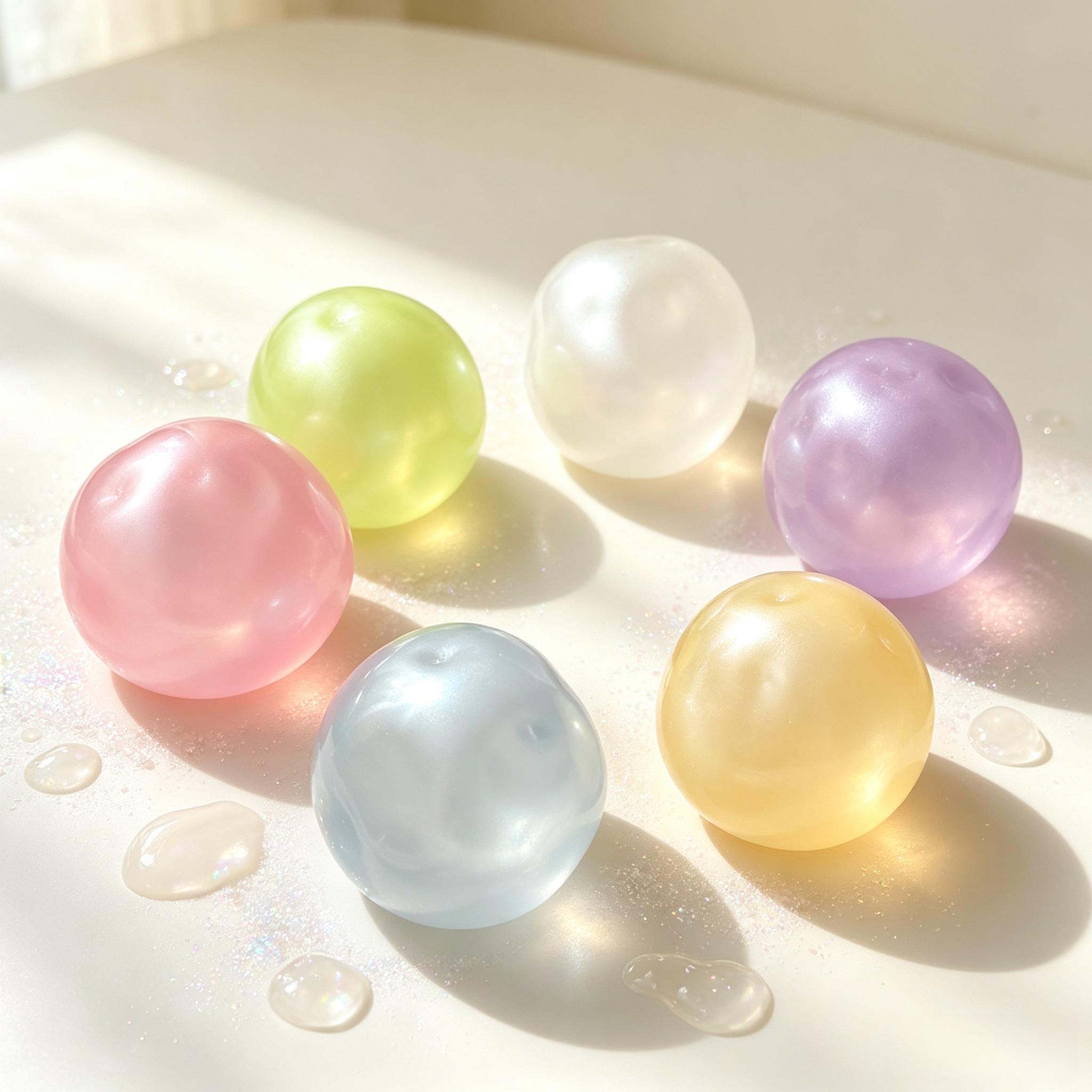 Pearlescent Coconut Oil Squishy Stress Ball Handmade Macaron Squishies Toys