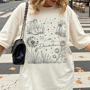 Comfort Colors A Little More Dandelion Shirt, Country Western Music T Shirt, Indie Folk Concert Merch Tee, Vintage Wildflower Cowgirl Boots Top , Unisex Crew Neck Top, Casual Clothing