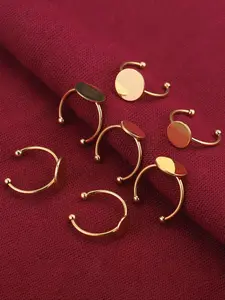 10 Piece Stainless Steel Adjustable Blank Ring Base Set, Fits 0.8/1.0/1.2cm Face Dishes, DIY Jewelry Accessories Rings
