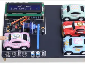 Mini Parking Lot Simulation Soldering Practice Kit,  DIY Garage Model Solder Kit with LCD Display and 4 Mini Cars, STEM Electronic Soldering Projects for Home and School Learning