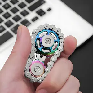 Metal Wheel Chain Fingertip Gyroscope Rotating Gear Chain Gyroscope Edc Creative Gyroscope, Unique Design, Durable Material, Stress Relief Gadgets, Edc Fidget Slider
