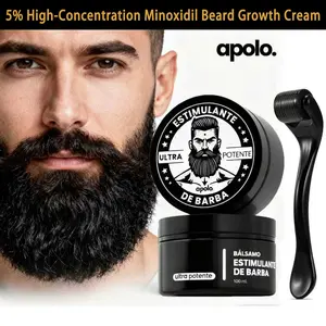 5% High-Concentration Minoxidil Beard Growth Cream Gift Set， Men's Special Thickening Formula, Max-Strength Beard Stimulant Cream, Target Alopecia Beard, Hyper-Fast Follicle Activation & Sparse Repair, Delivers Full Perfect Beard