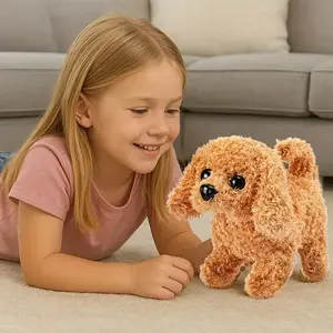 Simulated Electronic Pet Dog Toy, Interactive Touch-Activated Walking Tail Wagging Barking, Soft Material Realistic Feel, Parent-Child Bonding Gift