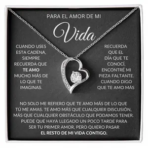 Para El Amor De Mi Vida, Collar De Amor Eterno, Regalo De Navidad Para Mi Amor, Regalo para Mujer, Regalo para Esposa, Regalo para Novia, Gift For Her, Romantic Necklace, Anniversary Jewelry, Valentine Gift For Wife Girlfriend, Birthday Present