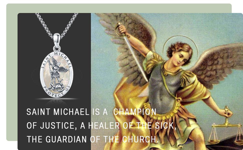 St Michael/St Christoper/St Sebastian/Guadalupe/Guardian Angel/Santa Muerte/Jude/Joseph Pendant Necklace for Men Women 925 Sterling Silver Catholic Religious Protector Amulets Necklaces