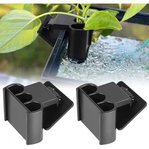 2 Pack Hanging Aquarium Plant Holder – 3 Holes Aquatic Plant Cups, Fish Tank Holder for Aquatic Plants, Ideal for Aquarium Tank Decoration(Black)