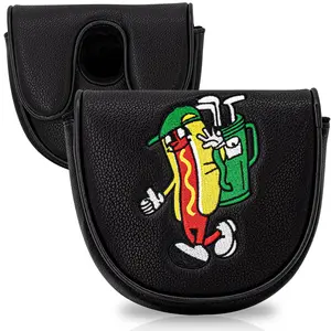Df3 Golf Putter Cover with Buffer Lining, Magnetic Closure, Half Circle Design, Hot Dog Pattern, Durable and Fashionable