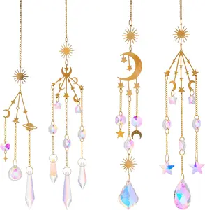 DIY Crystal Suncatchers Making Kit - 152 Pcs Hanging Sun Catcher Window Colorful Wind Chime Style Suncatchers Prism Rainbow Maker for Garden Home Decoration Party Outdoor