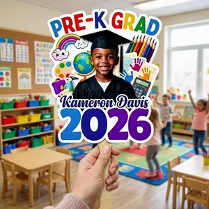 Custom Kindergarten Graduation Fan, Personalized 2026 Photo Grad Fans, Kinder Graduation Party Favor