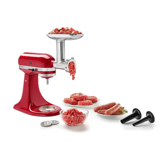 KitchenAid Metal Food Grinder Attachment Silver – Meat Grinder for Stand Mixer