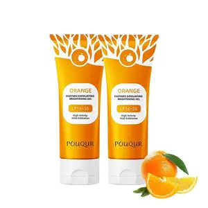 Orange Exfoliating Gel Vitamin C Glow Scrub for Face & Body Deep Cleansing Peeling Gel Brightening Facial Exfoliator 100g Daily Skincare Cleanser