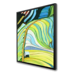 360 stand Framed Wall Art Print - 36x48 in. Artistic Vibrant Vietnam Terraced Rice Fields Landscape Artwork, Yellow Themed Home Decor Products, Ready to Hang Room Decoration, Home Aesthetic