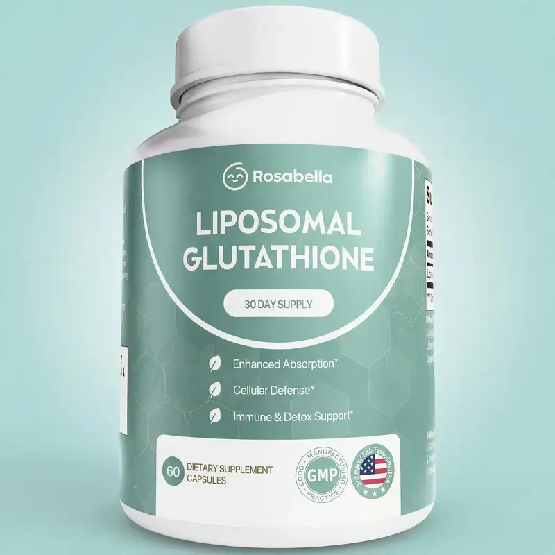 Rosabella liposomal glutathione capsules, brighten skin, boost immunity and assist body detoxification, 60 capsules total