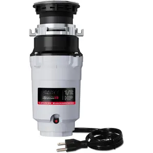 1/2  Garbage Disposals,  Continuous Feed, Stainless Steel   Grinding System for Kitchen Sink  , Power Cord Included, UL Certified - HyperCrush 50