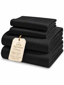 LANE LINEN 1000 Thread Count 100% Egyptian Cotton Silky Sateen Bedding Sets - 15" Deep Pocket Sheets & Pillowcase Set, Oeko-Tex Certified, Naturally Cooling, Breathable Ultra-Soft Hotel Luxury Linens