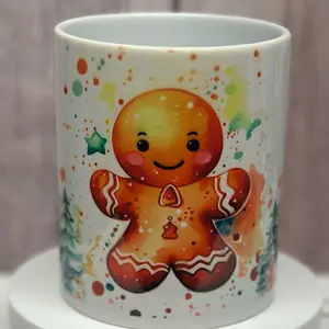 Gingerbread Ceramic Mug - Perfect for Hot Drinks - Tumbler, Drinkware