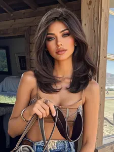 18 Inch Long Straight Glueless Frontal Wig for Women, Gorgeous Fluffy Wigs without Bangs, Synthetic Lace Front Wigs for Party, Daily Use, Stylist Friendly Wig, Frontlace Glueless Wig