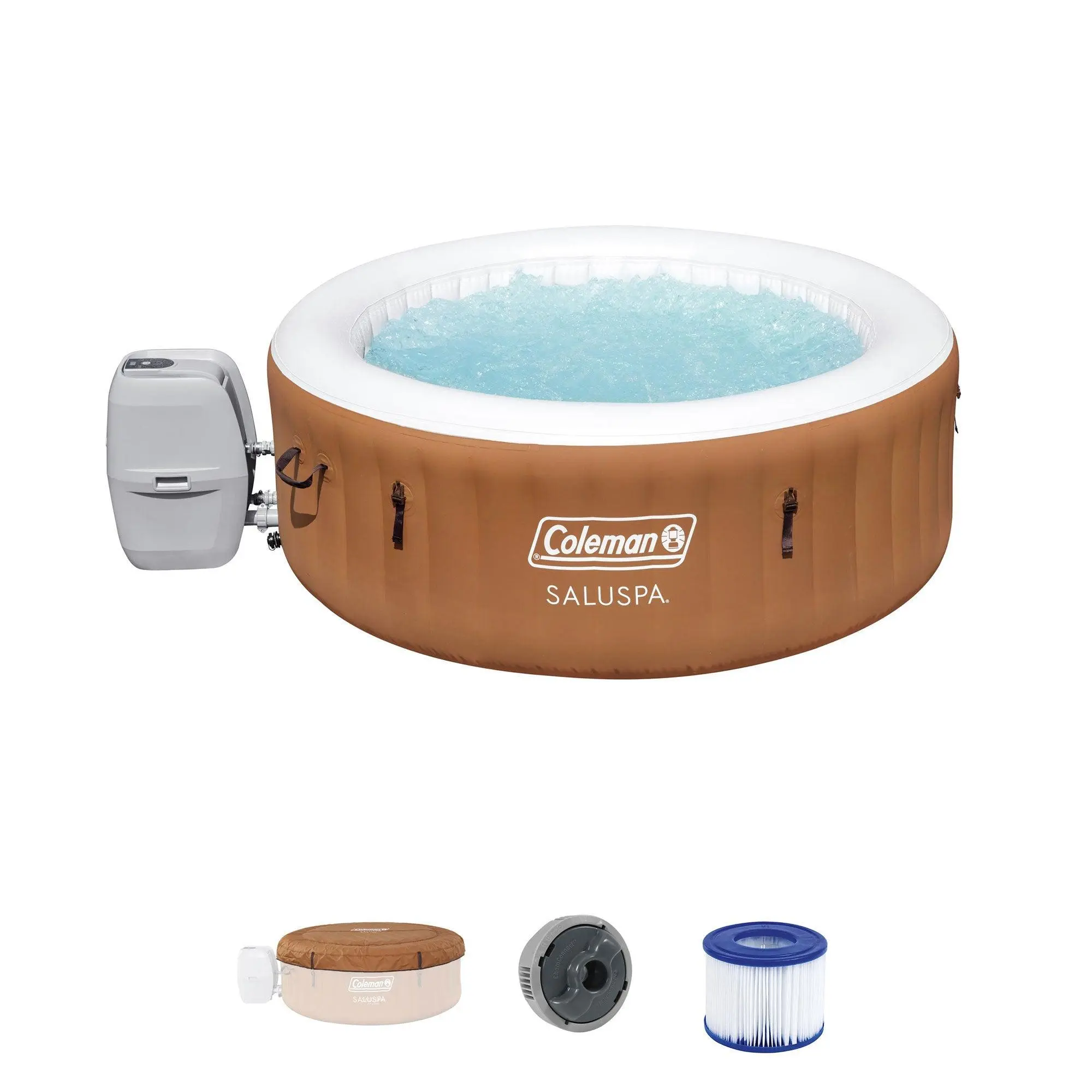 Bestway Coleman Miami AirJet Inflatable Hot Tub with EnergySense Cover, Orange Bestway Coleman Miami AirJet Inflatable Hot Tub with EnergySense Cover, Orange