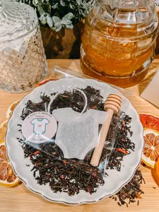 Gender Reveal Party Baby Onesie Tea Bag w/HoneyComb Stick GREEN Outline Onesie Tags