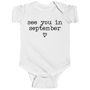 See You In September Onesie - Pregnancy Announcement Onesie - Baby Announcement Bodysuit - Simple Natural Baby Onesie