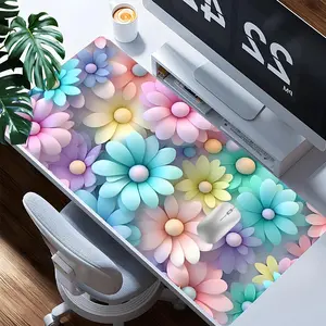 Daisy Flower Pattern Mouse Pad, Rectangle Gaming Mouse Pad, Non-slip Mousepad, Office Desk Keyboard Mouse Mat for Home Office Game Room Desk, Desk Accessories