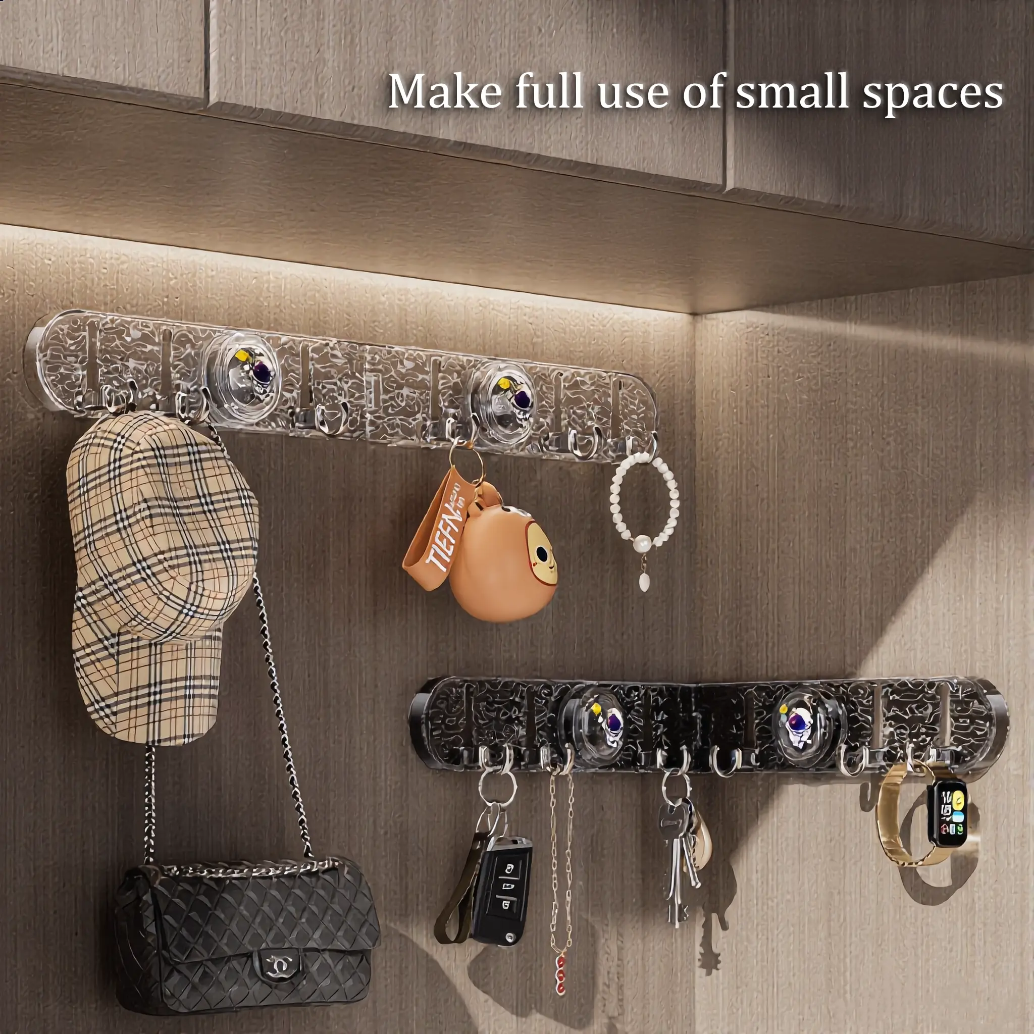Foldable Suction Corner Multi-Hook Rack, 2026 Upgrade Waterproof Rust-Resistant No-Drill Wall Organizer for Bathroom Shower Kitchen (Grey), Hanging Hooks, Multi-Layer Wall-Mounted Hooks