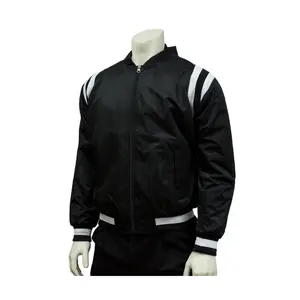 Collegiate Style Black Jacket w/ Black & White Side Insets