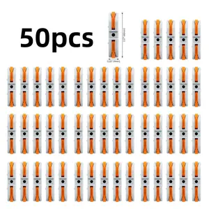 50 Pcs 1.57 inch Orange Wire Connector, 1 Conductor Compact Splicing Wire Connectors for Circuit Inline 24-12 AWG Beauty & Personal Care