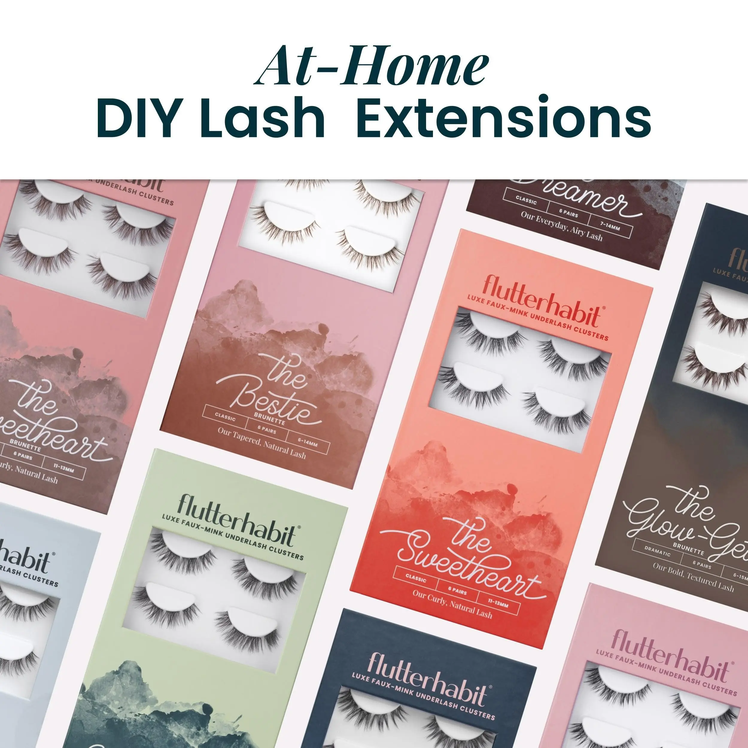 Best Sellers, DIY Lashes | FlutterHabit at home DIY Lashes | 6 Pairs Per Style |  Under Lash Application | 60 Day Supply