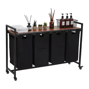 Laundry Hamper, Laundry Basket Organizer Laundry Sorter with 2/3/4 Pull-Out and Removable Bags and Top Shelf, Dirty Clothes Hamper for Laundry Room Bathroom Bedroom and Dorm