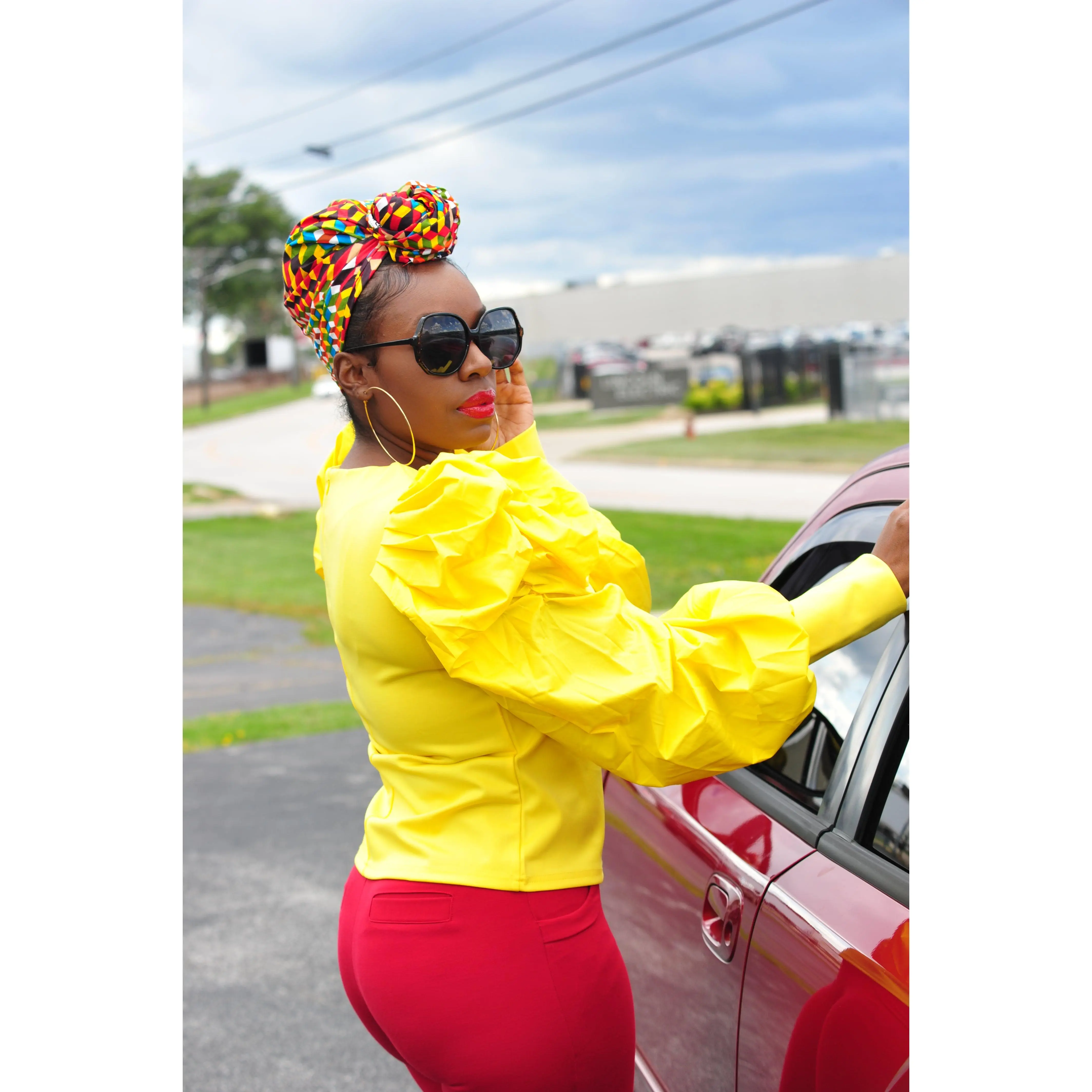 Sun-Fall Balloon Sleeve Blouse