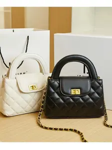 New Luxury Rhombus Handbag, High-End Chain Shoulder Bag, Fashionable Versatile Small Square Bag, Stylish Crossbody Bag for Women, Leather Crossbody Bags, Classic Flap Shoulder