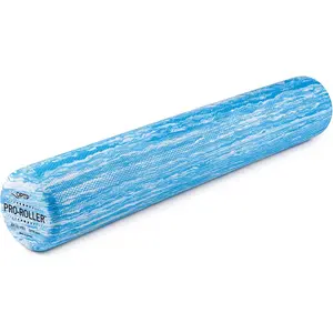 OPTP PRO-ROLLER Standard Density Foam Roller - Durable Roller for Back Massage, Deep Tissue Foam Roller Exercises, Stretching, Fitness, Yoga and Pilates - 36 Inches by 6 Inches, Blue