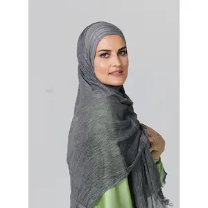 Crinkle Modal Hijab - Dark Grey