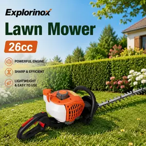 Explorinox Dual Sided Hedge Trimmer, 26CC Gas Powered Weed Trimmer, Cordless Hedge Trimmer, 2-Stroke Brush Cutter, Handheld Chainsaw Hedge Pruner