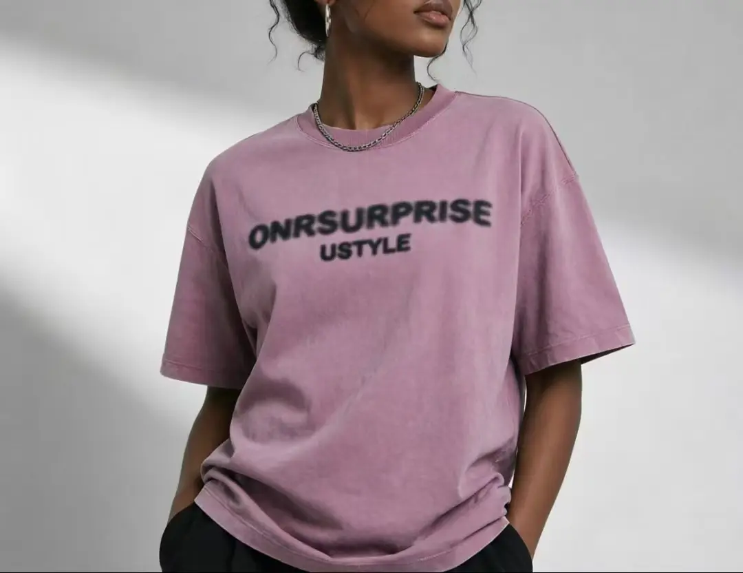 Flooo New ONRSURPRISE Logo Basic Tee, Solid‑Color American Streetwear Summer Short Sleeve for Men Women | Yellow Dusty Pink Black