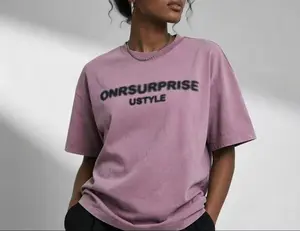 Flooo New ONRSURPRISE Logo Basic Tee, Solid‑Color American Streetwear Summer Short Sleeve for Men Women | Yellow Dusty Pink Black