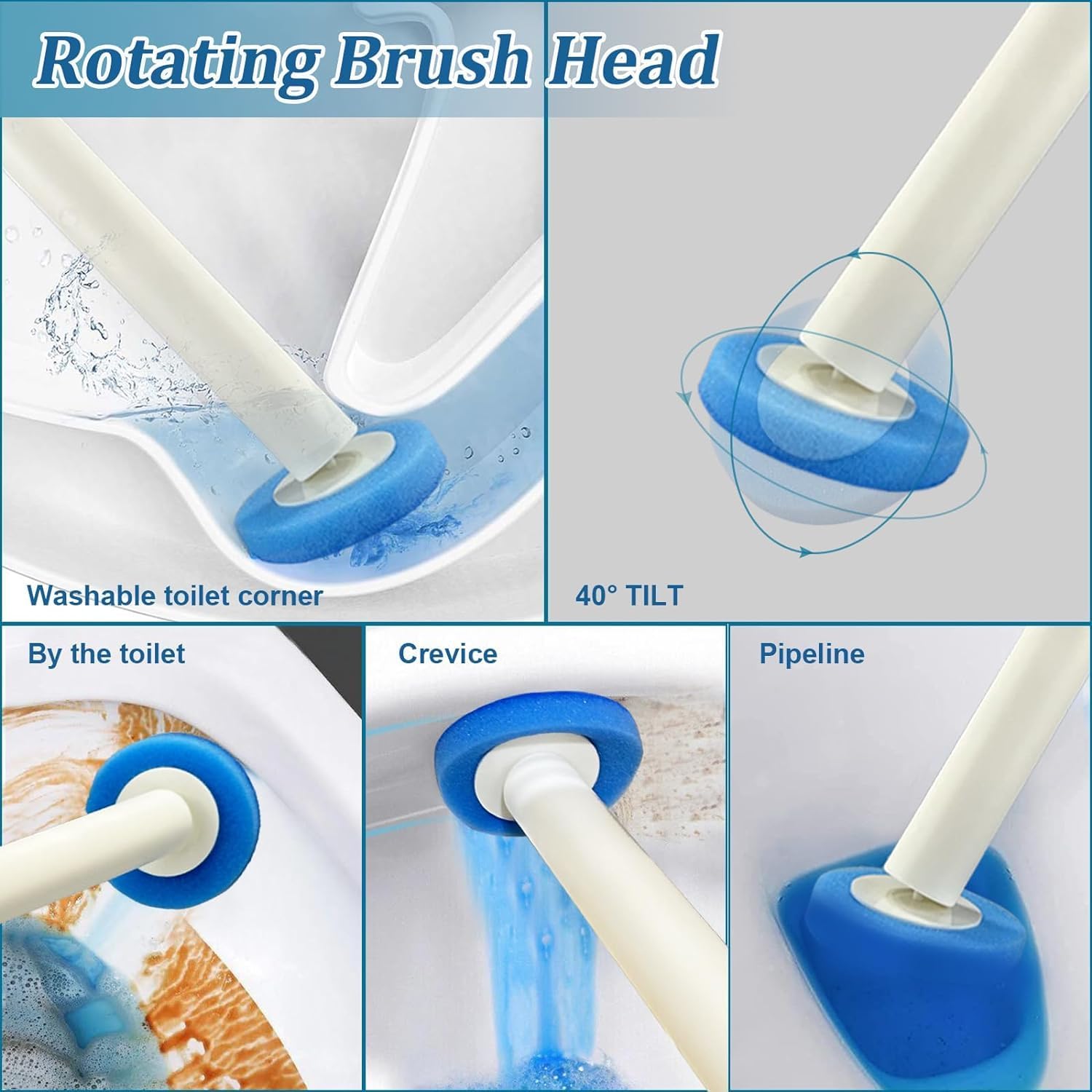 No-Touch Disposable Toilet Brush Set – Flushable Heads One-Click Release, Wall Mount Holder, Hygienic Bathroom Cleaning Tool, 24 Refills, #SpringCleaning