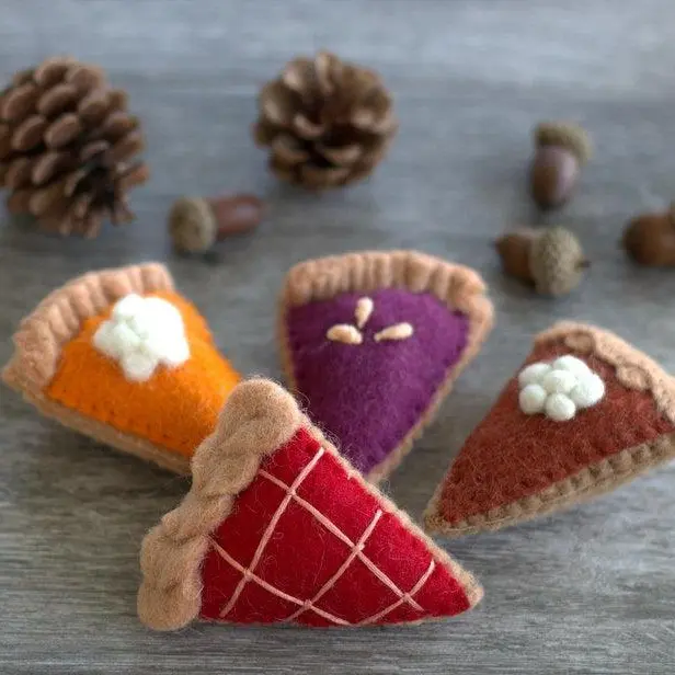 Thanksgiving Felt Pie Slices- SET OF 4